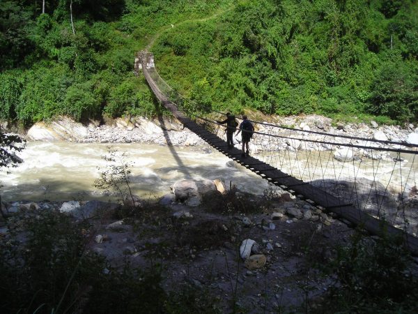 Swinging bridge in Nepal