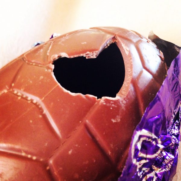 Easter egg broken open