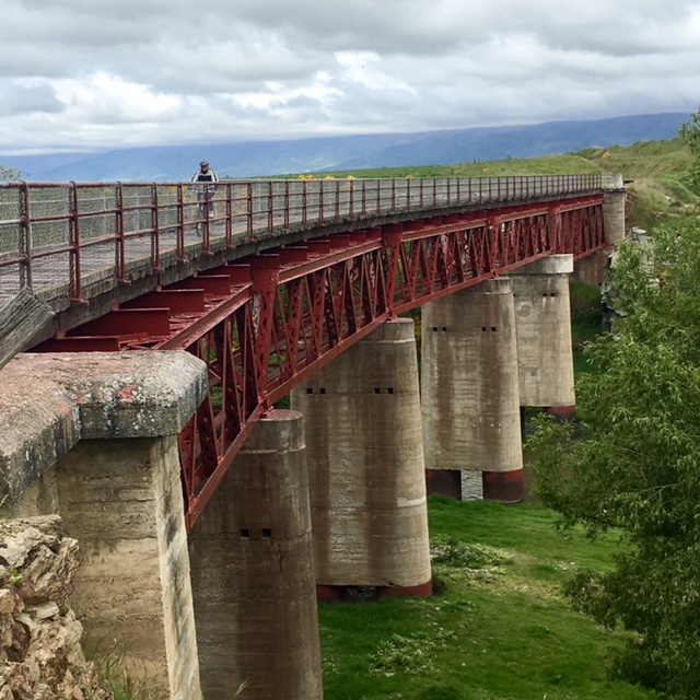 Long bridge on rail trail in New Zeaaland