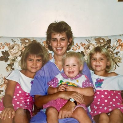 With my three girls in 1990