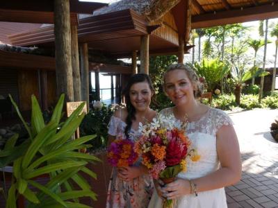 Glowing Bride and Bridesmaid at Outrigger Resort Fiji