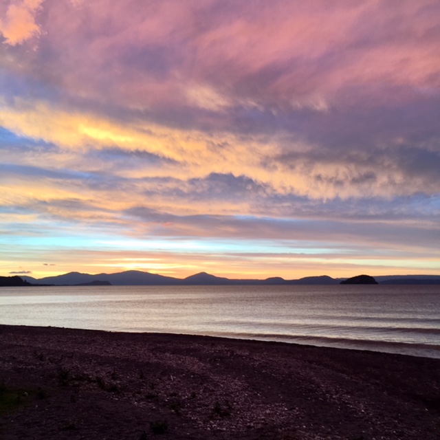 Sunset over Lake Taupo New Zealand