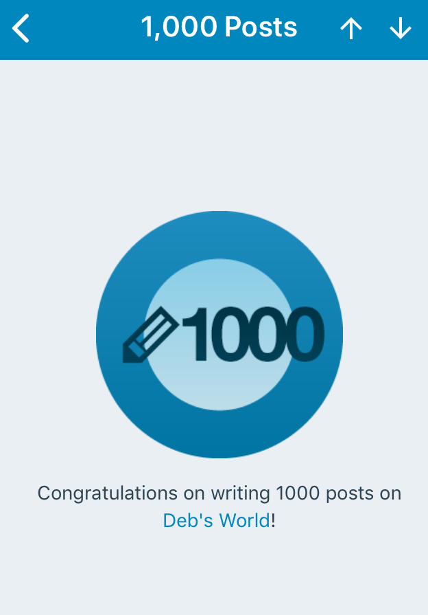 Yay! I've reached 1000 posts