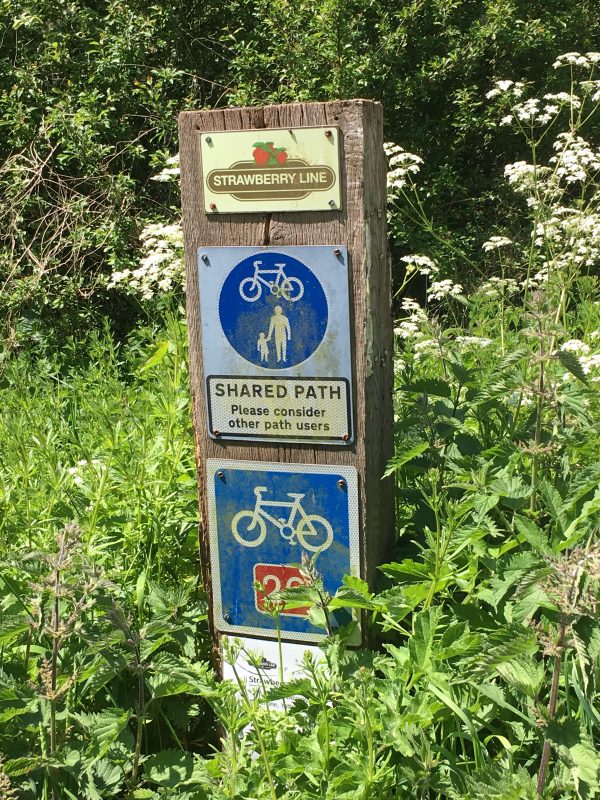 A shared path on the Strawberry Line