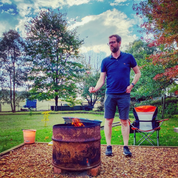 Toasting marshmallows at Easter