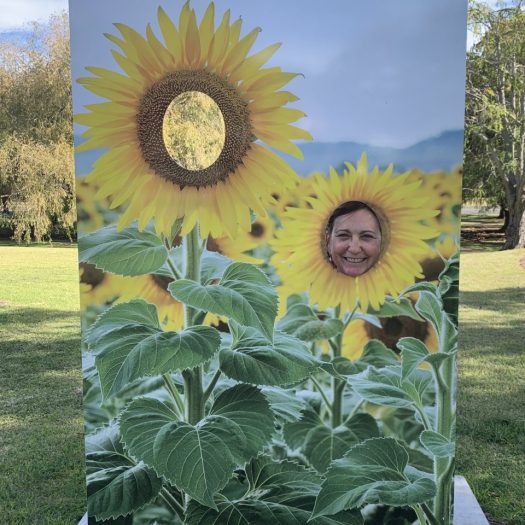 Debbie as a sunflower