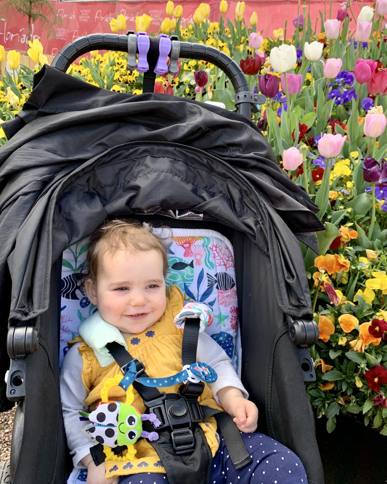 Emilia enjoyed the pretty flowers at Floriade
