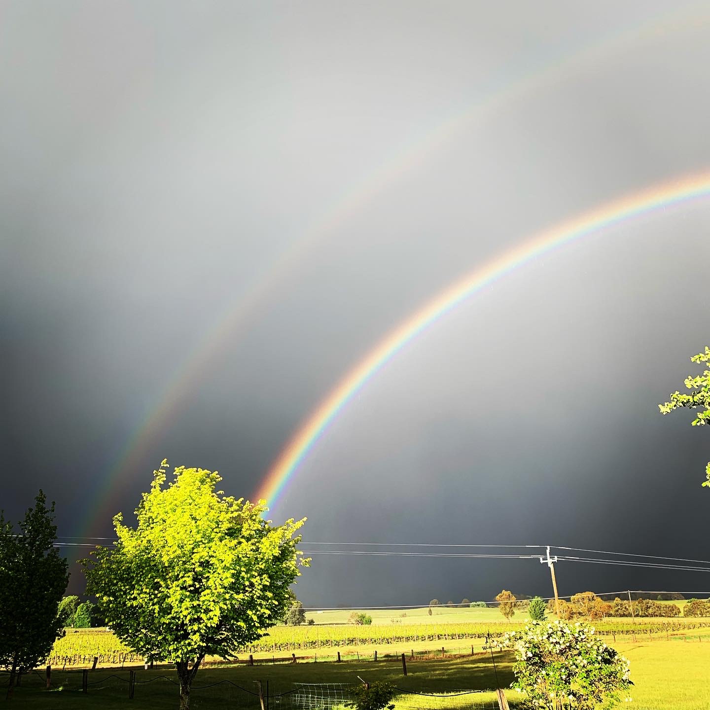 Double rainbow in a stormy sky