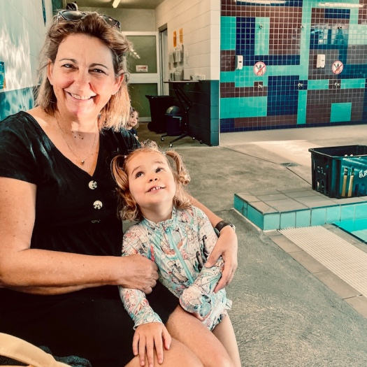 Swimming lesson fun with granddaughter