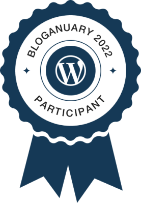Bloganuary WordPress badge 2022